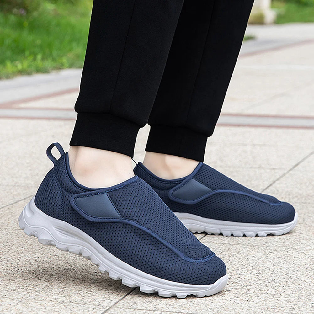 Men Diabetic Casual Shoes Breathable Non-slip Wide Walking Sneakers Outdoor 2024 Slip-On Orthopedic Shoes Velcro Men Shoes Gift